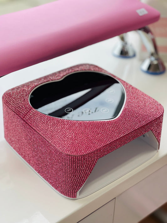 Pink 72W Cordless Nail UV Lamp with Rhinestones