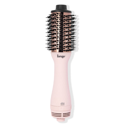 Blush 60mm titanium brush dryer with black bristles, cool tip with blush LĄŻange logo