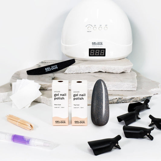 Gelous gel nail polish Steel My Thunder Starter Pack - photographed in New Zealand
