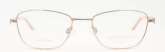 charmant 12149 optical eyewear titanium full rim glasses shiny gold timeless elegant classic made in japan front view women ladies fashion