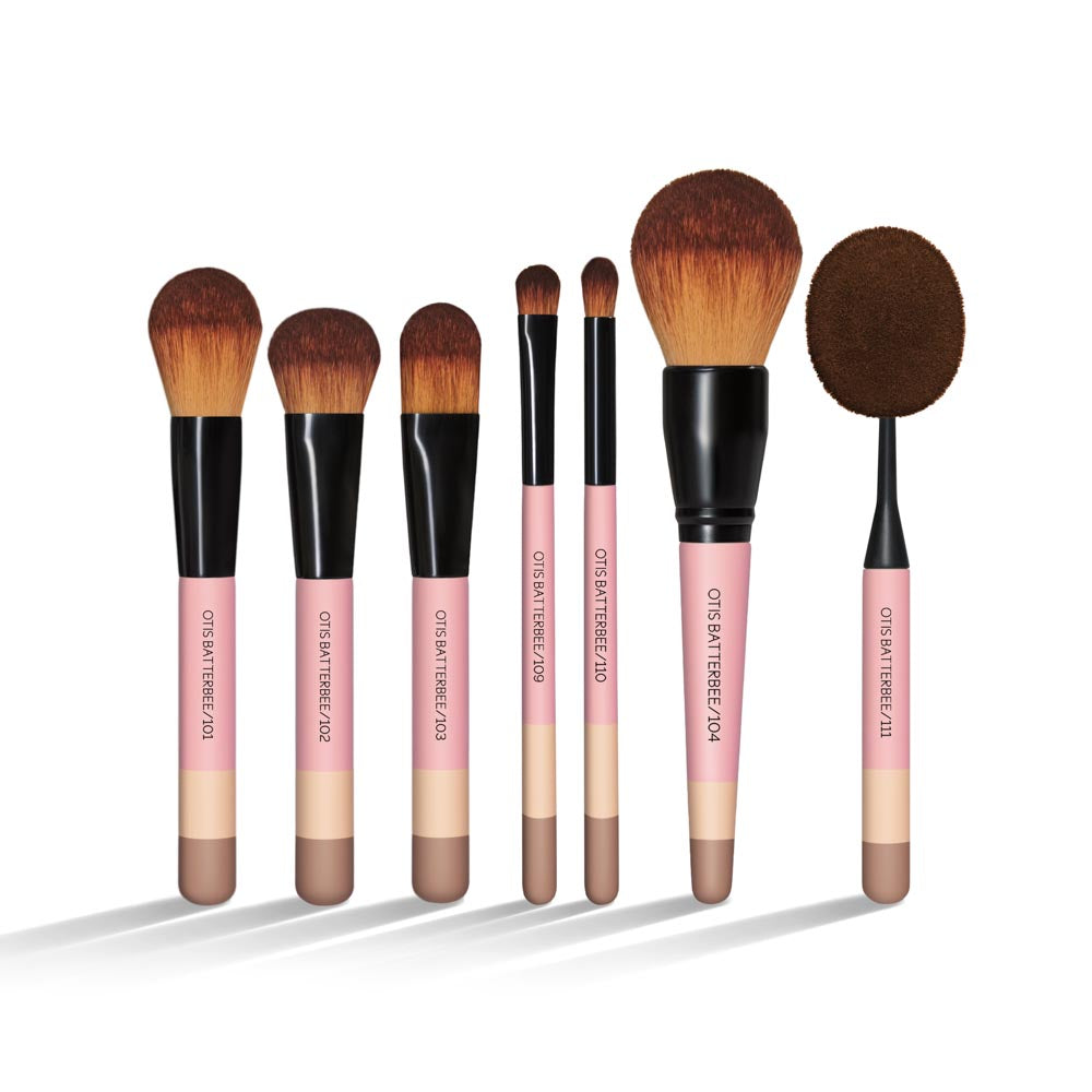 Complete 7 Piece Makeup Brush Set, Pink