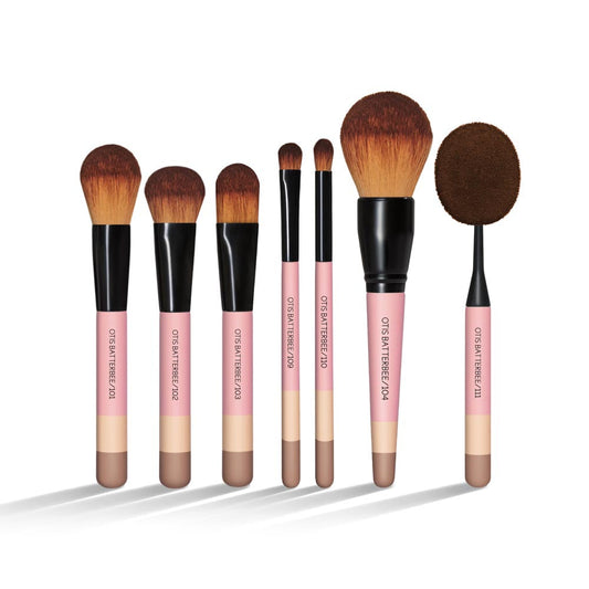 Complete 7 Piece Makeup Brush Set, Pink