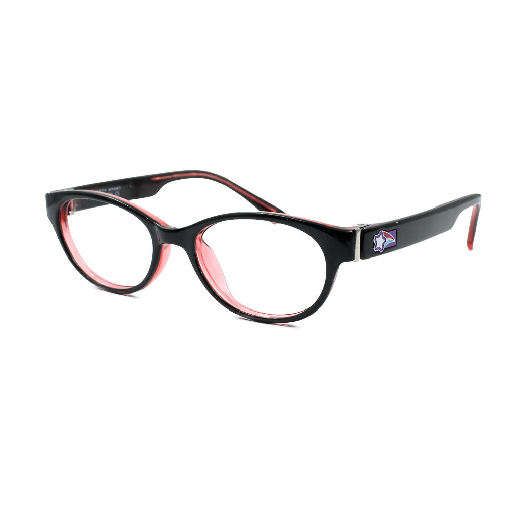Rec Specs Active Z8-Y60 in Shiny-Black/Pink angled view