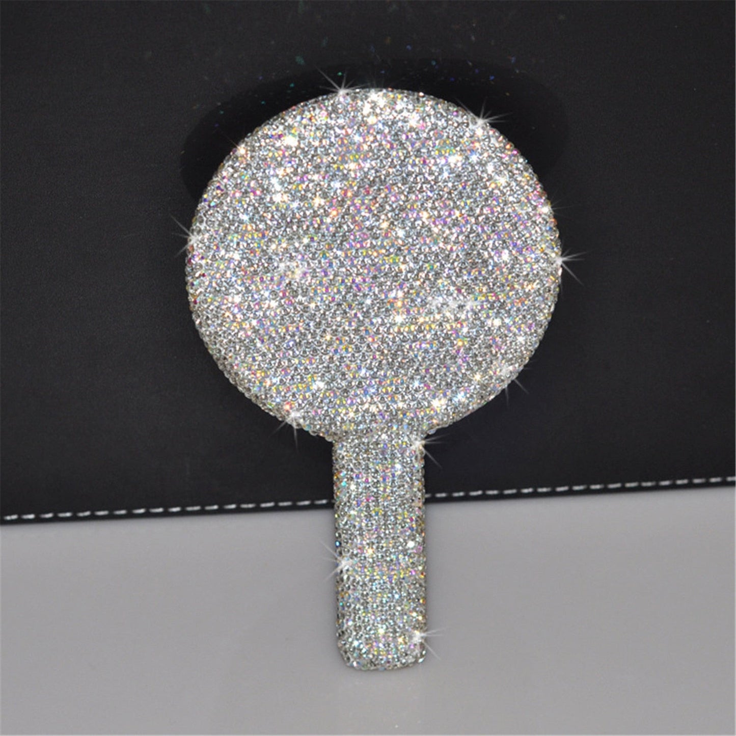 Rhinestone Heart Hand Mirror