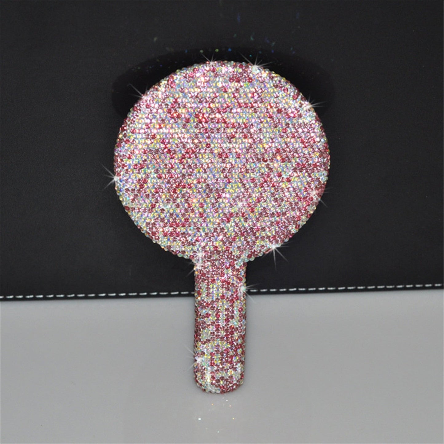 Rhinestone Heart Hand Mirror
