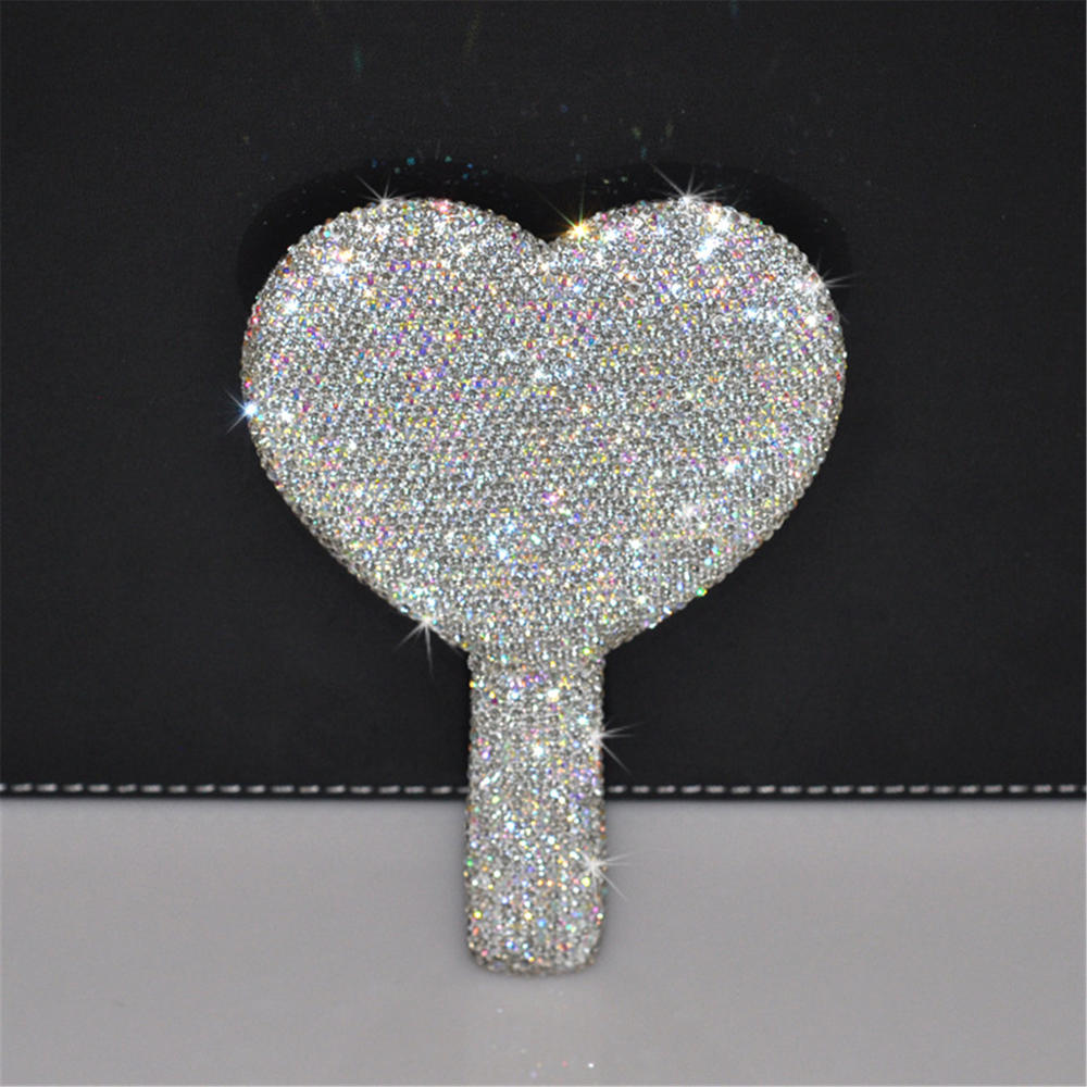 Rhinestone Heart Hand Mirror