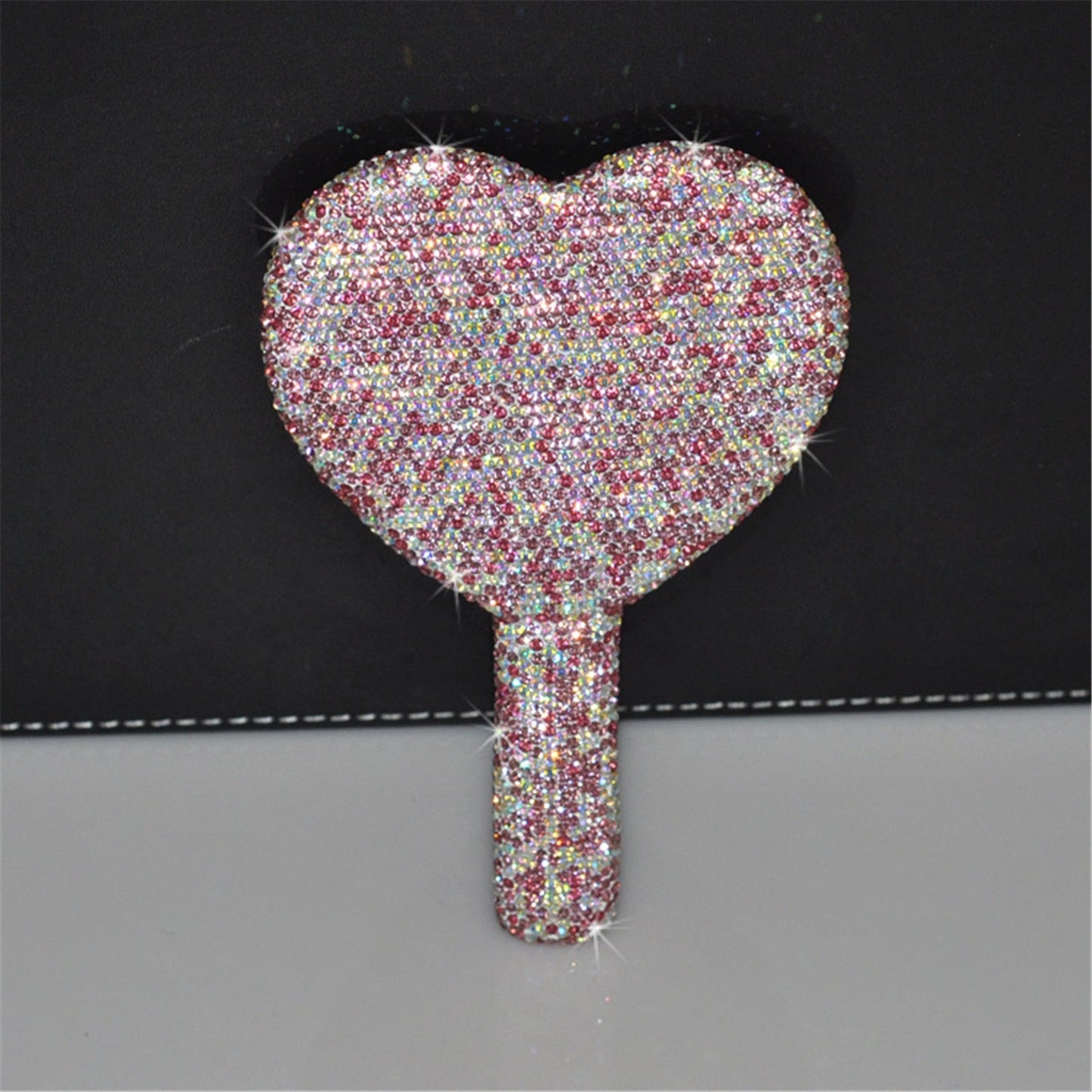 Rhinestone Heart Hand Mirror