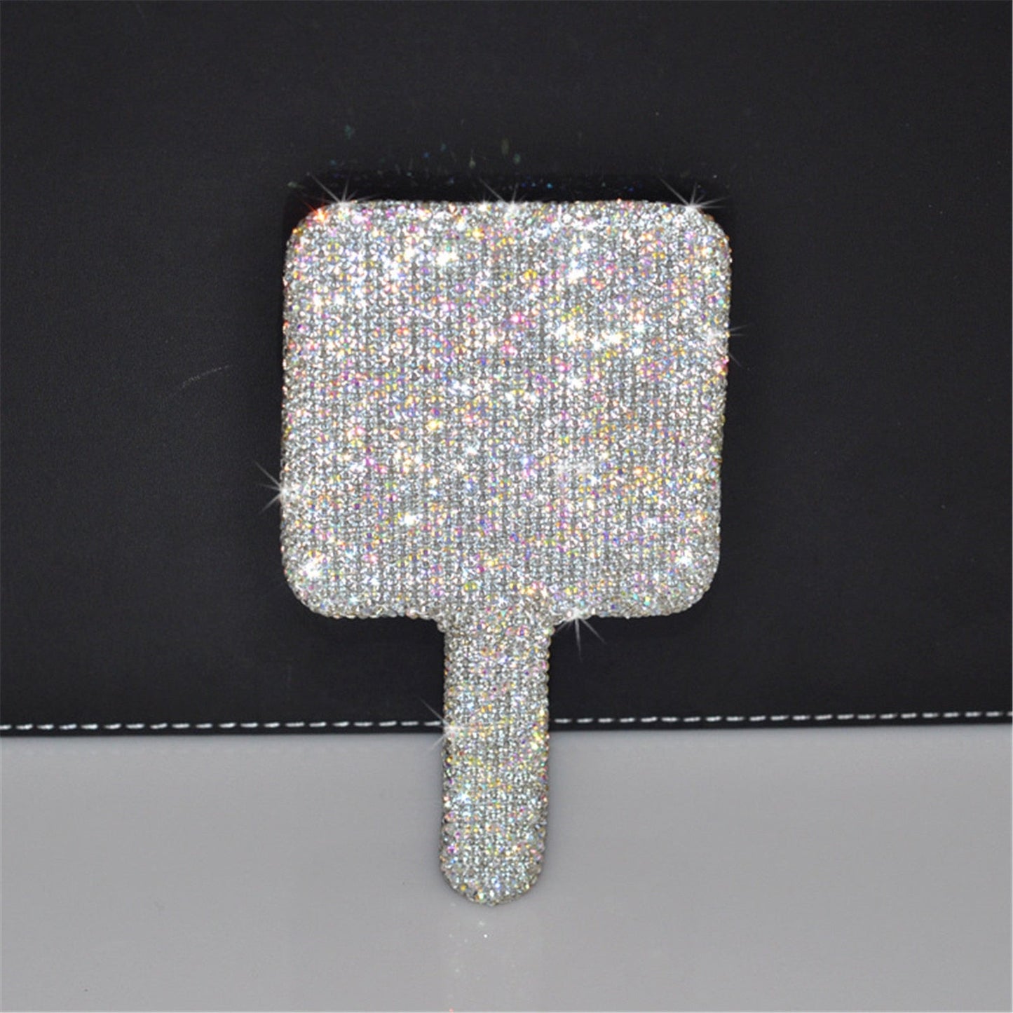 Rhinestone Heart Hand Mirror