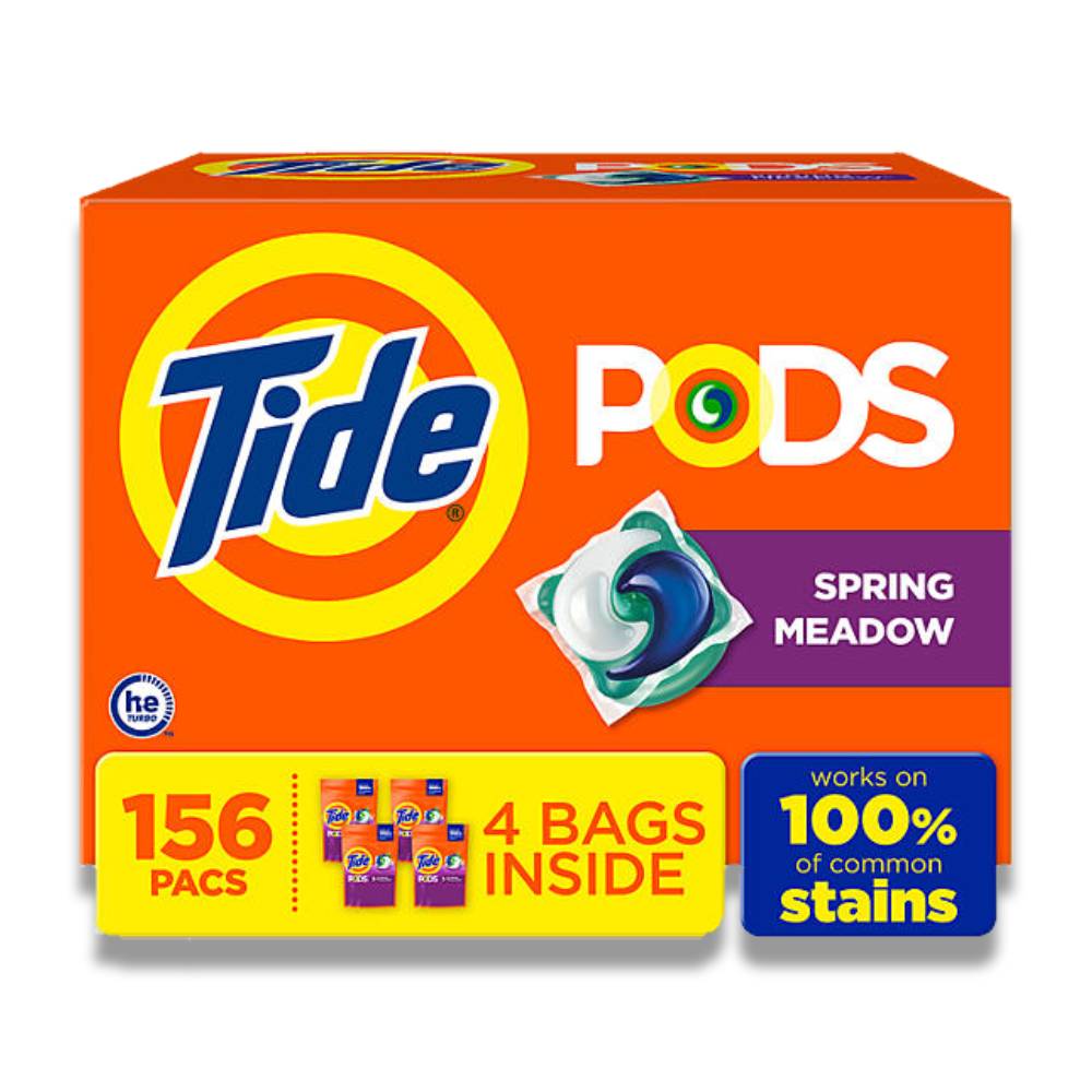 Tide - Pods Liquid Laundry Detergent Pacs, Spring Meadow - 156 Ct