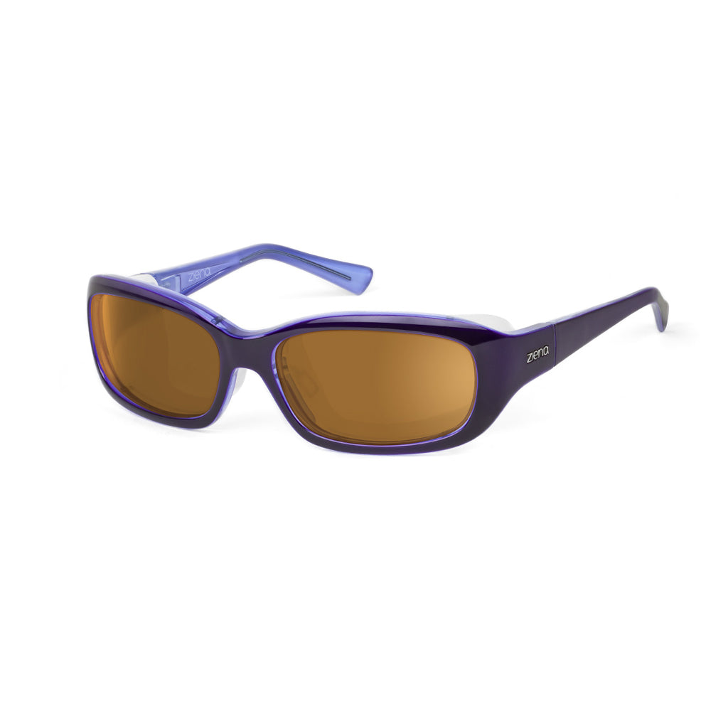 Ziena Verona in Lilac Frame with Frost Eyecup and Copper Lens profile view