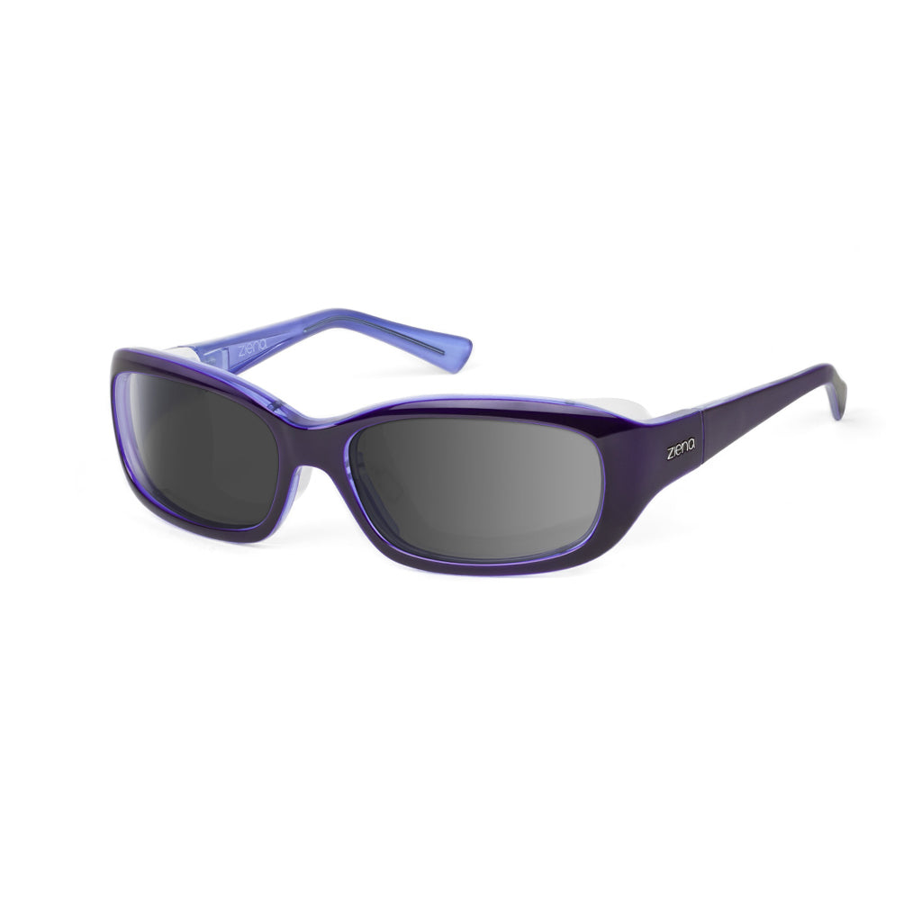 Ziena Verona in Lilac Frame with Frost Eyecup and Grey Lens profile view