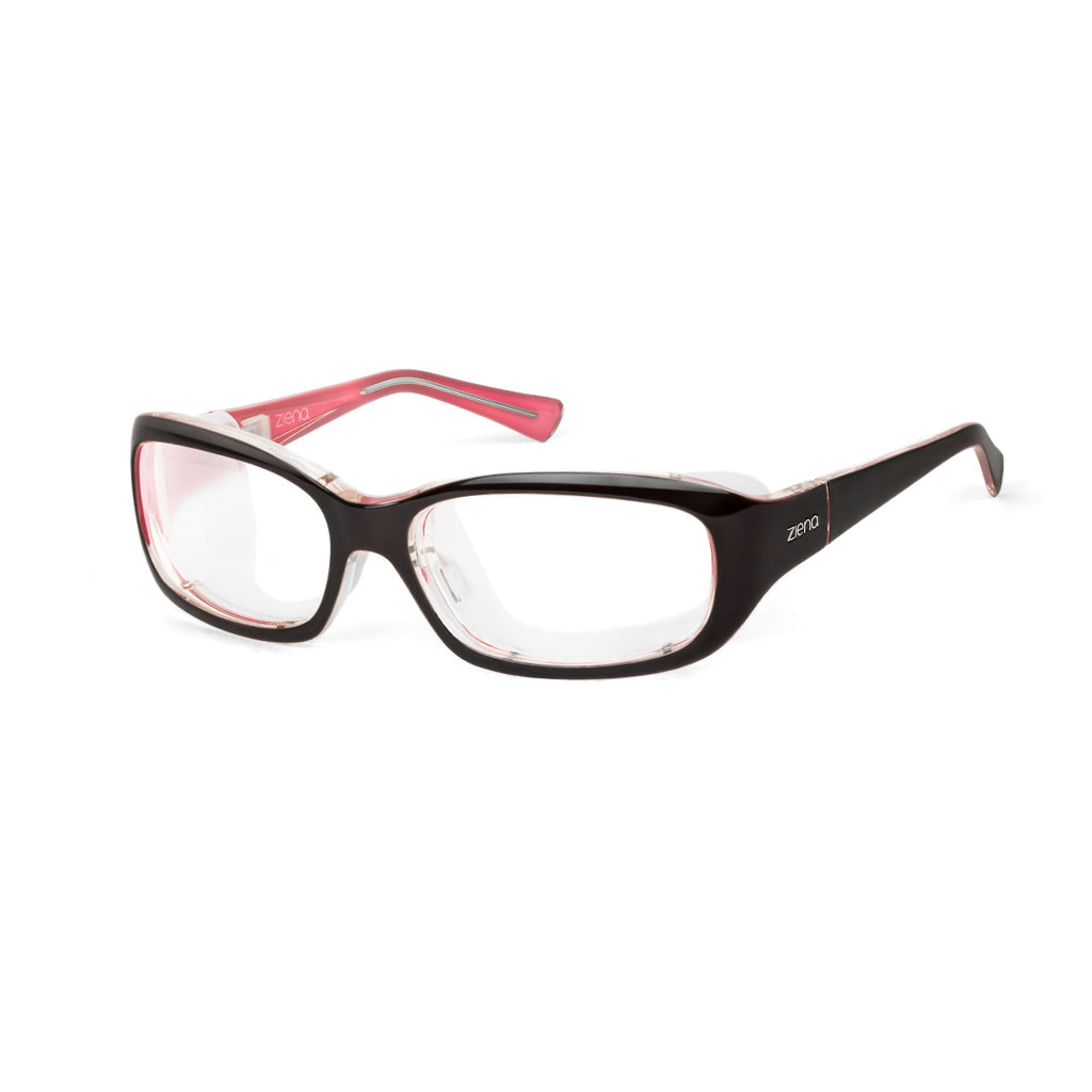 Ziena Verona in Rose Frame with Frost Eyecup and Clear Lens profile view