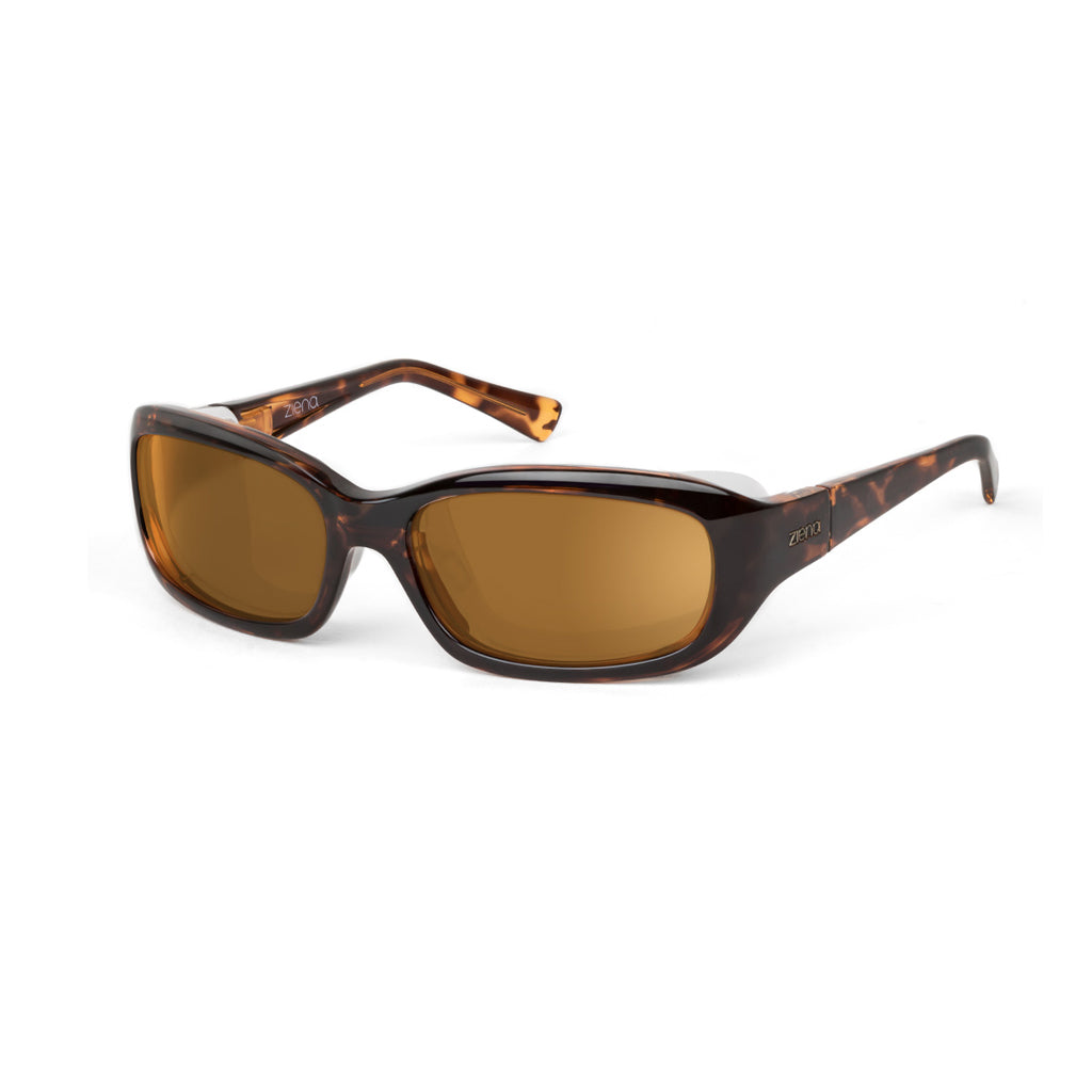 Ziena Verona in Tortoise Frame with Frost Eyecup and Copper Lens profile view