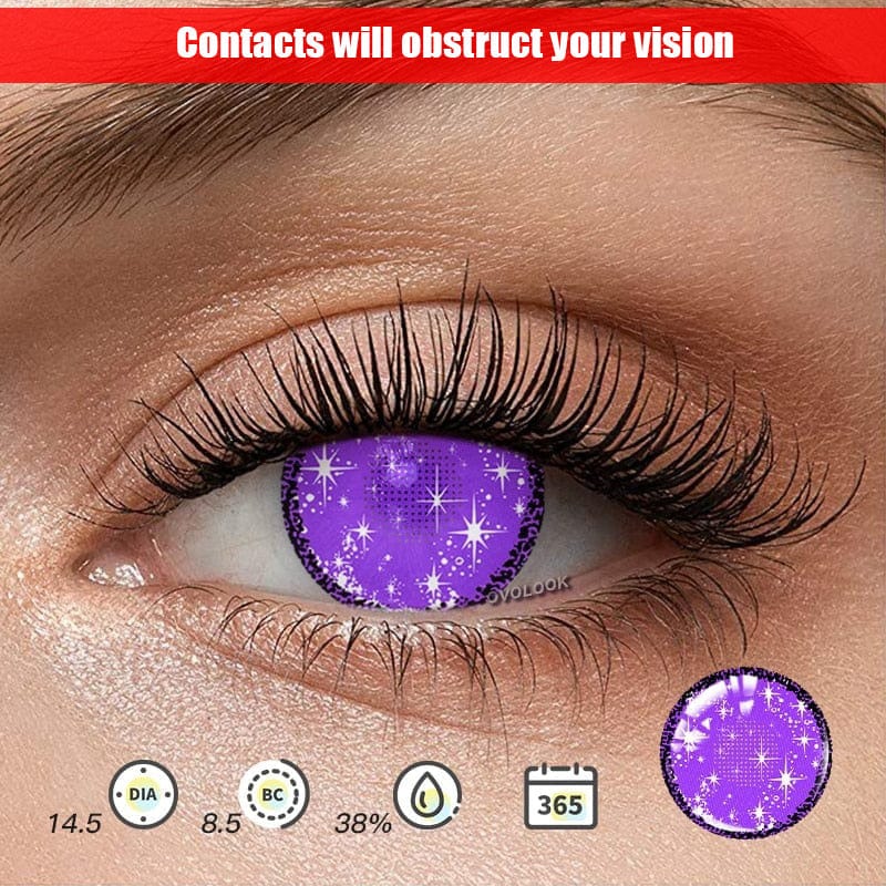 All Black / All White / Night Purple Cosplay Contacts (0.00 only)
