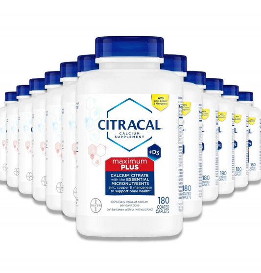 Citrical - Max Plus Calcium Citrate With Vitamin D3 Capsules, Bone Health 180 Ct - 24 Pack