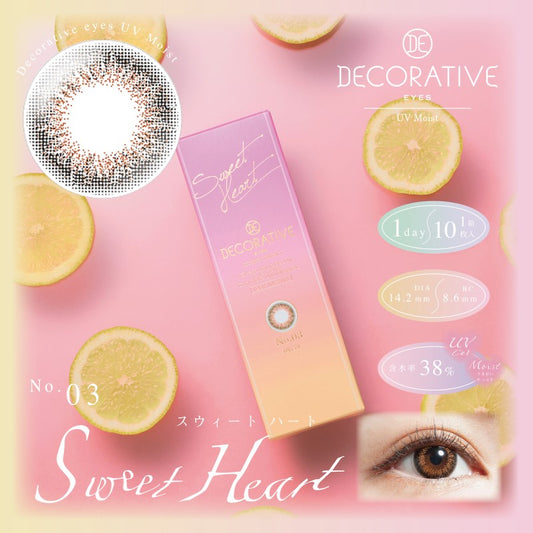 Decorative Eyes No.3 Sweet Heart 1 Day UV Contact Lenses 10 Pack