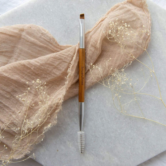 Brow and Liner Brush - Zero Waste Makeup Brush, Vegan, Bamboo + Taklon