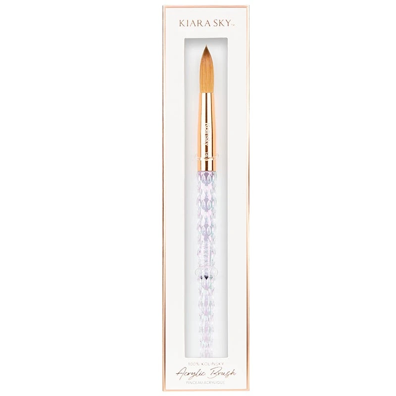 WHITE KIARA SKY 100% Kolinsky Acrylic Brush *Crimped Option Available*