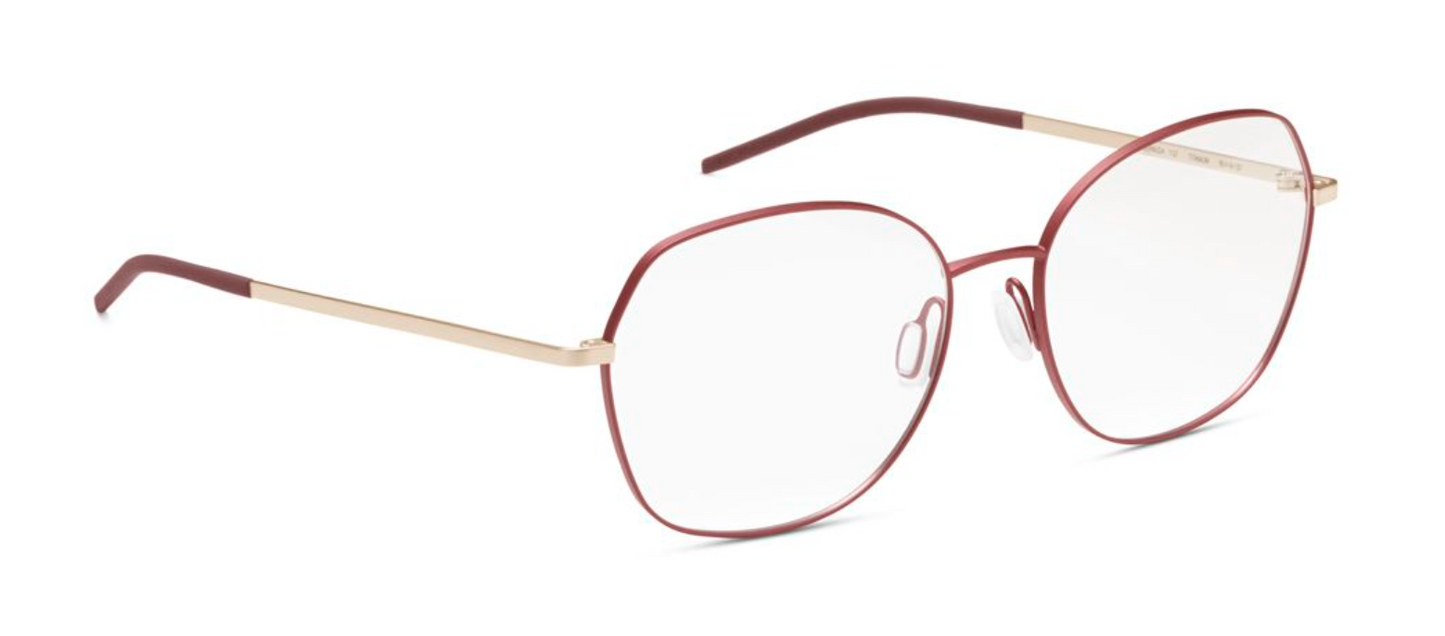 orgreen bermuda prescription eyeglasses glasses eyewear titanium handmade japan metal lightweight comfortable female ladies women round 1127 matte red gold