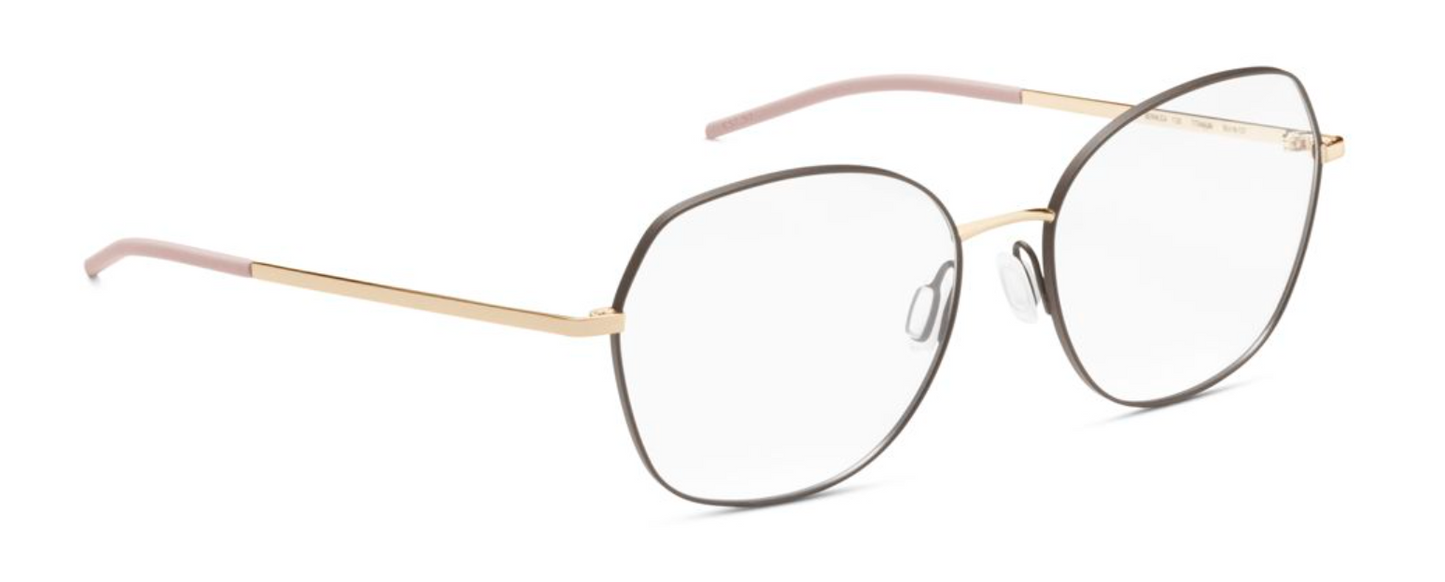 orgreen bermuda prescription eyeglasses glasses eyewear titanium handmade japan metal lightweight comfortable female ladies women round 1128 matte brown white gold