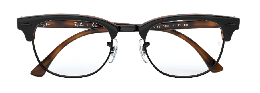 ray ban 5154 clubmaster optical glasses female male unisex iconic classic 5909 grey brown havana red black front view