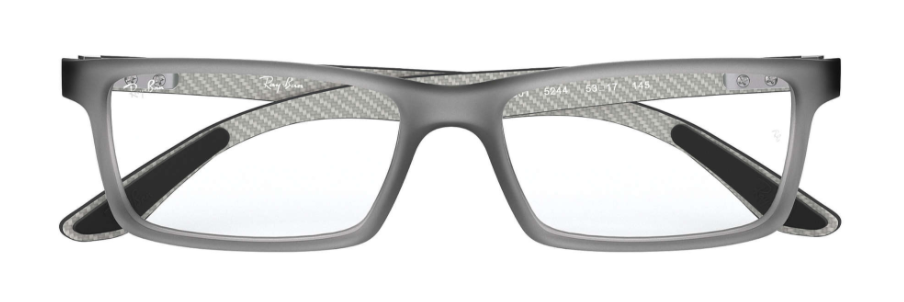 ray ban 8901 optical eyewear prescription glasses plastic acetate carbon fibre lightweight comfortable men classic traditional bold rectangular shape casual dressy trendy easy to wear business matte grey silver