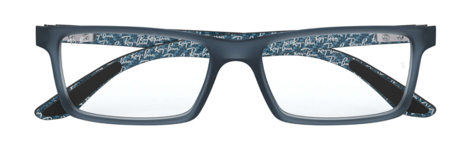 ray ban 8901 optical eyewear prescription glasses plastic acetate carbon fibre lightweight comfortable men classic traditional bold rectangular shape casual dressy trendy easy to wear business matte navy blue