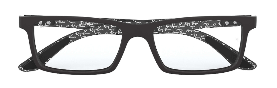 ray ban 8901 optical eyewear prescription glasses plastic acetate carbon fibre lightweight comfortable men classic traditional bold rectangular shape casual dressy trendy easy to wear business matte black