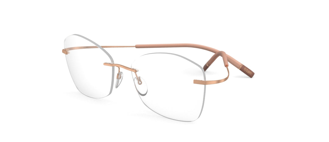 silhouette tma the icon 5541 optical prescription eyewear eyeglasses glasses, screwless, hingeless, titanium, lightweight comfortable, classic timeless, made in austria, rose gold