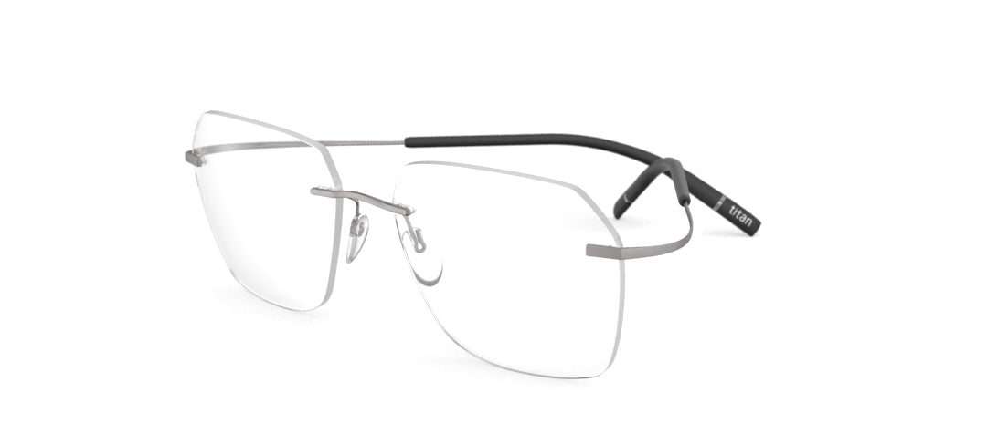 silhouette tma the icon 5541 optical prescription eyewear eyeglasses glasses, screwless, hingeless, titanium, lightweight comfortable, classic timeless, made in austria, matte gunmetal grey