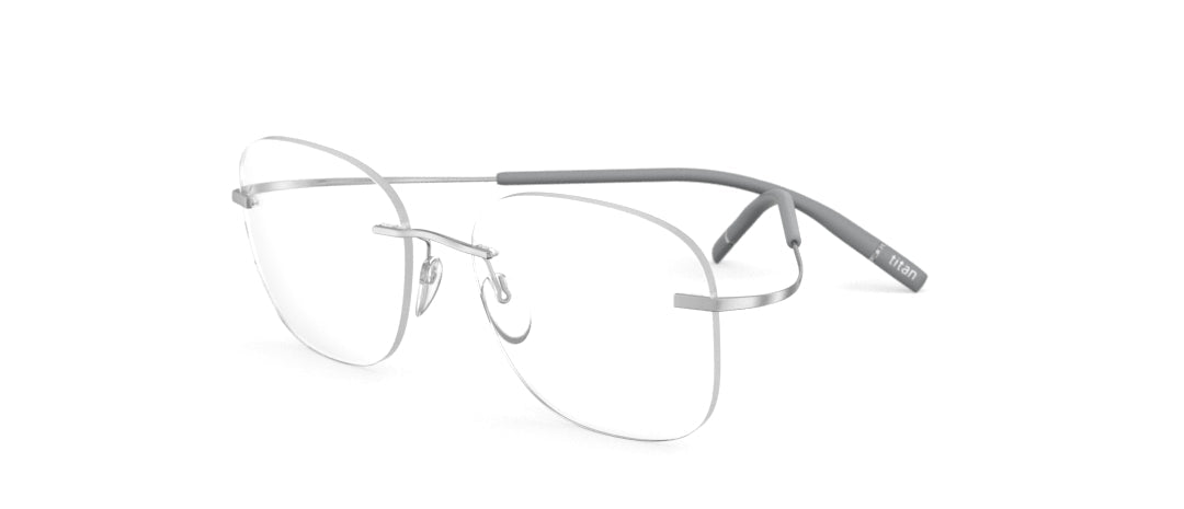 silhouette tma the icon 5541 optical prescription eyewear eyeglasses glasses, screwless, hingeless, titanium, lightweight comfortable, classic timeless, made in austria, matte silver cool